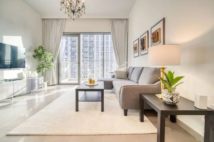 Furnished apartment after a completed residential move